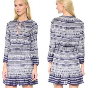 Veronica Beard Agathe Silk Multi-pattern Dress